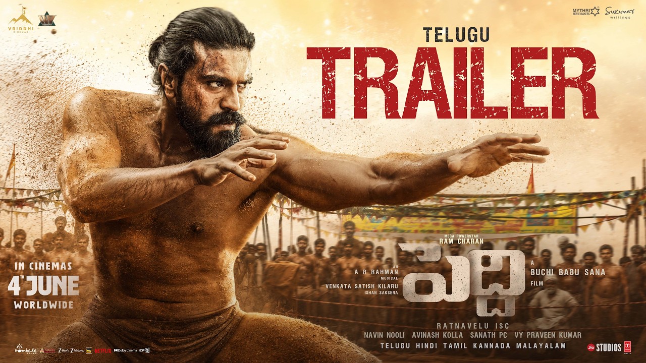 Peddi Official Trailer (Telugu) | Ram Charan | Janhvi Kapoor | A R Rahman | Buchi Babu Sana thumbnail from YouTube