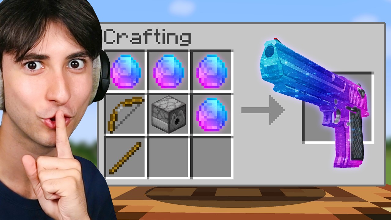 Secretly Crafting a Super Gun in Minecraft thumbnail from YouTube