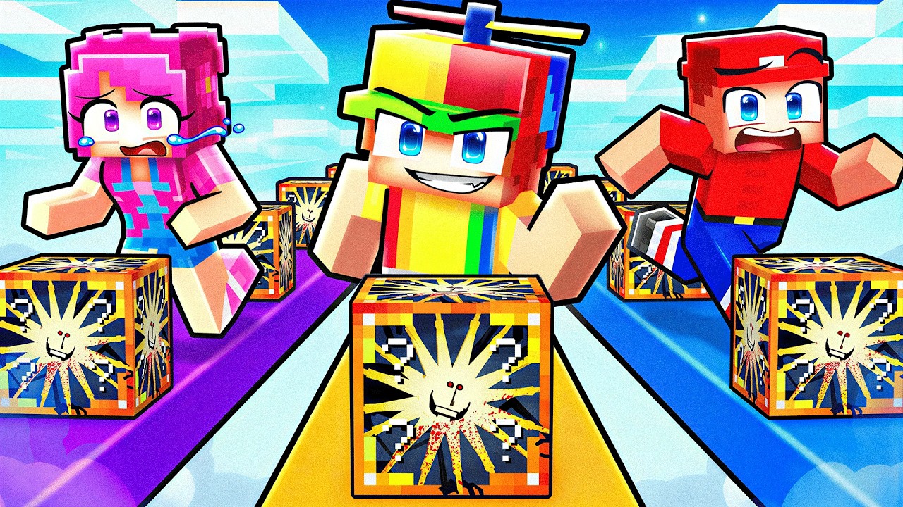 Playing a SUNMAN Lucky Block Race in Minecraft! thumbnail from YouTube