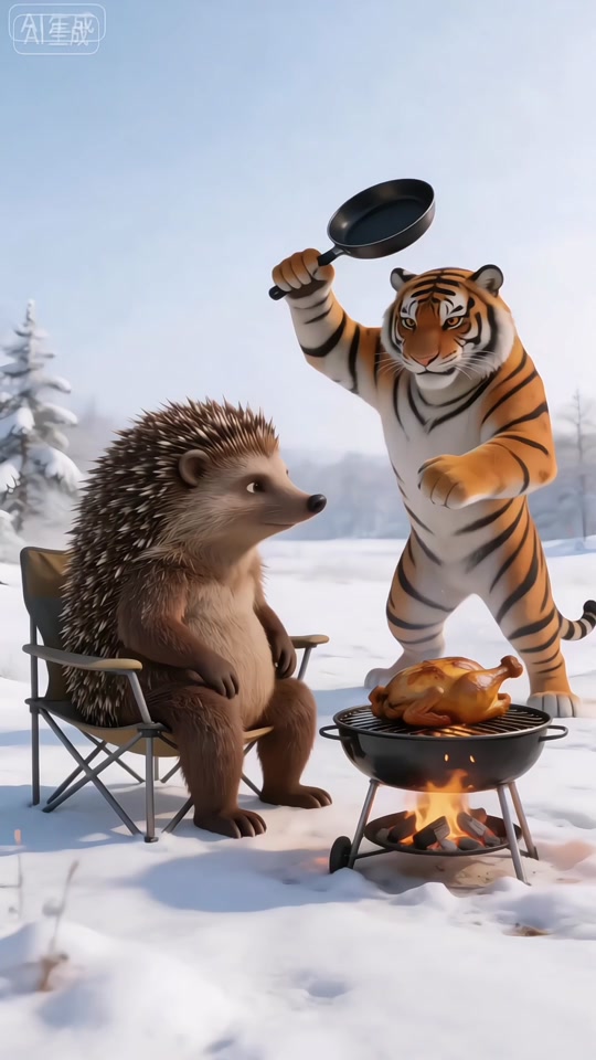 The tiger got into trouble outside again,this time we have to call in the chonky orange cat for help! thumbnail from TikTok