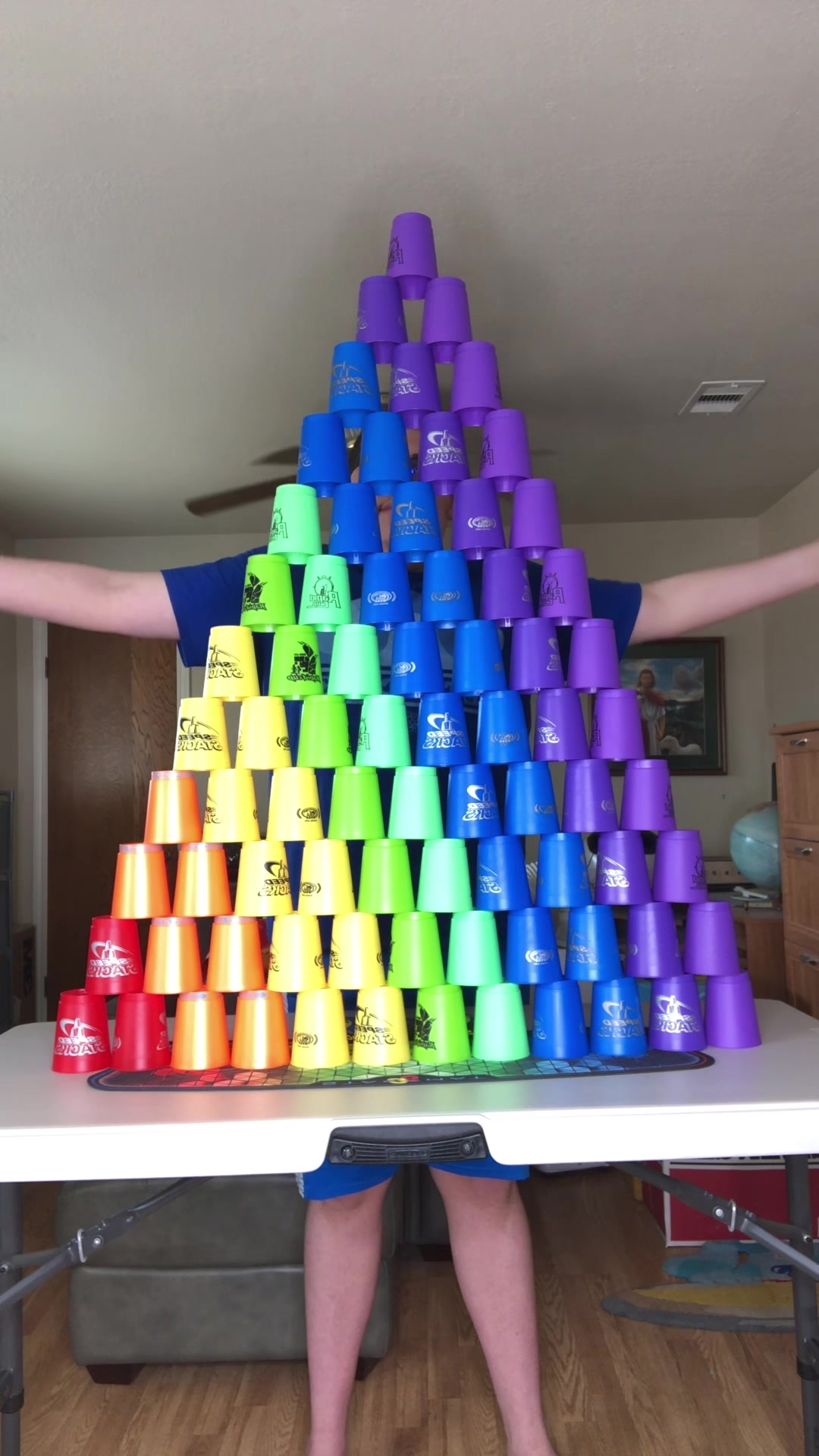 Double Rainbow Cup Tower Part 2 #rainbow #cupstacking #speedstacks #rapidcups #seanhensley created by Sean Hensley with Sean Hensley’s original sound thumbnail from TikTok