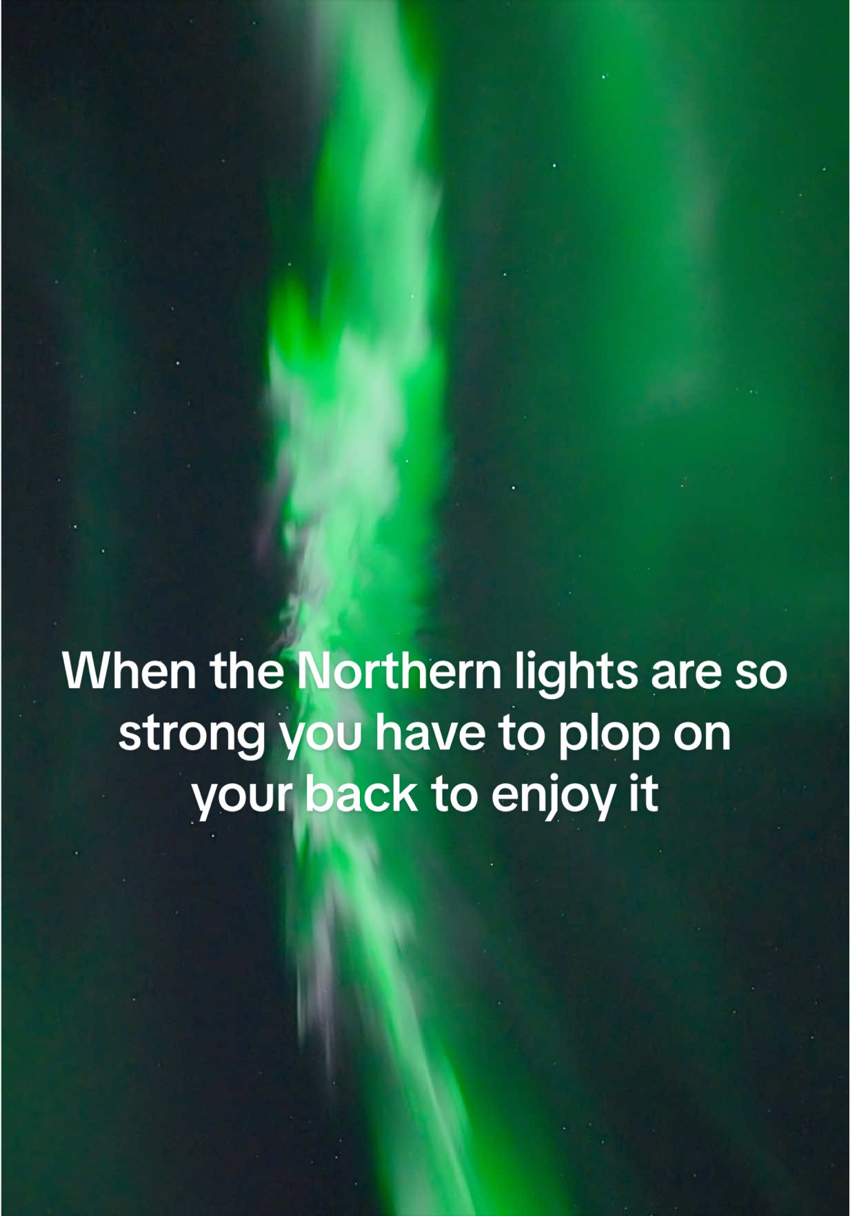 When the Aurora is so strong the only way to enjoy it is to lay down on the ground and take it all in. This was taken on my tour last night with my Sony a7s3 at 60 FPS shot in slog3 and a gammut3 then color corrected in davinci. I have openings this month still. I have 2 openings tomorrow so book now! My link is in my bio!@The Aurora Guy @Explore Fairbanks #aurora #alaska #nature #nightsky #winter  created by Levikj with Dorian Marko’s Cornfield Chase thumbnail from TikTok