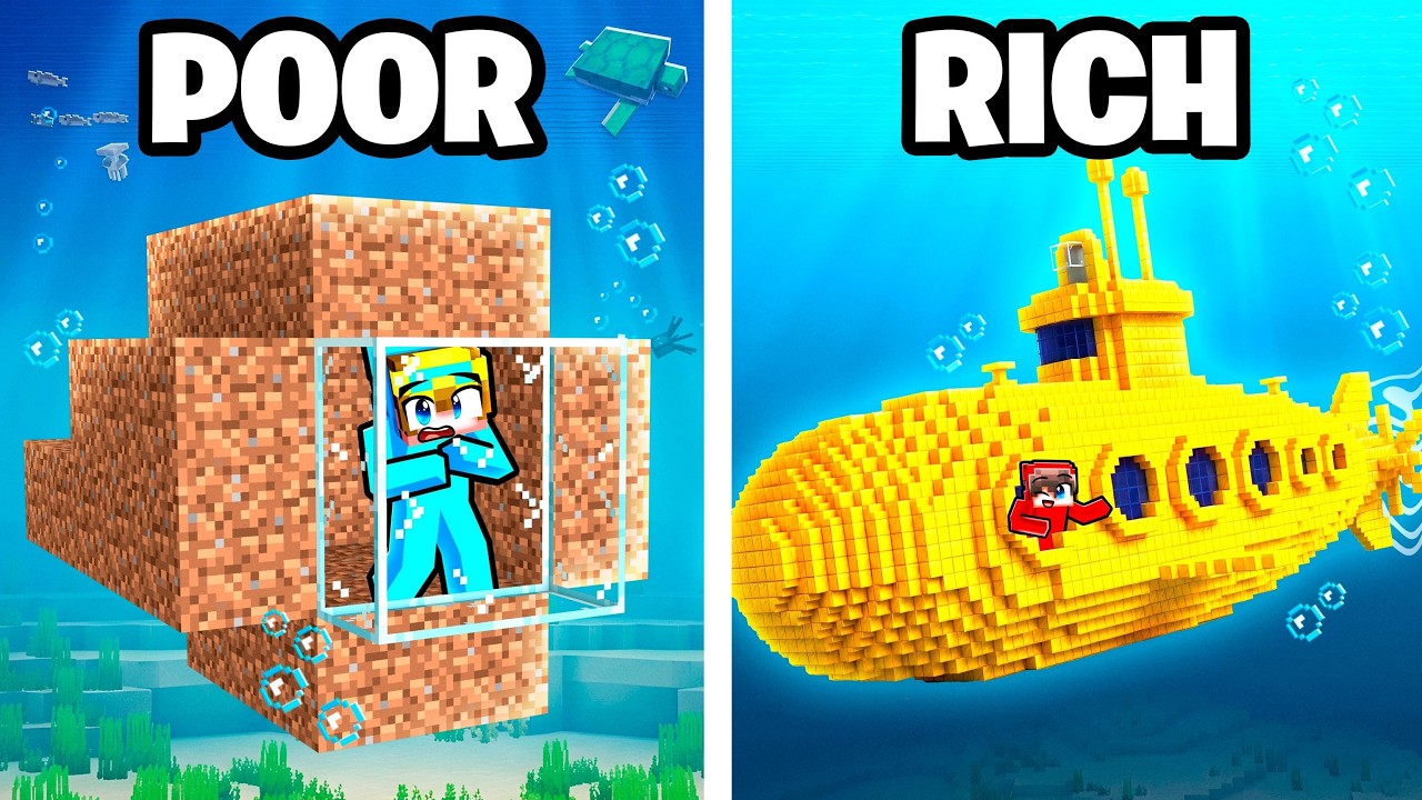 POOR vs RICH Submarine Battle in Minecraft thumbnail from YouTube