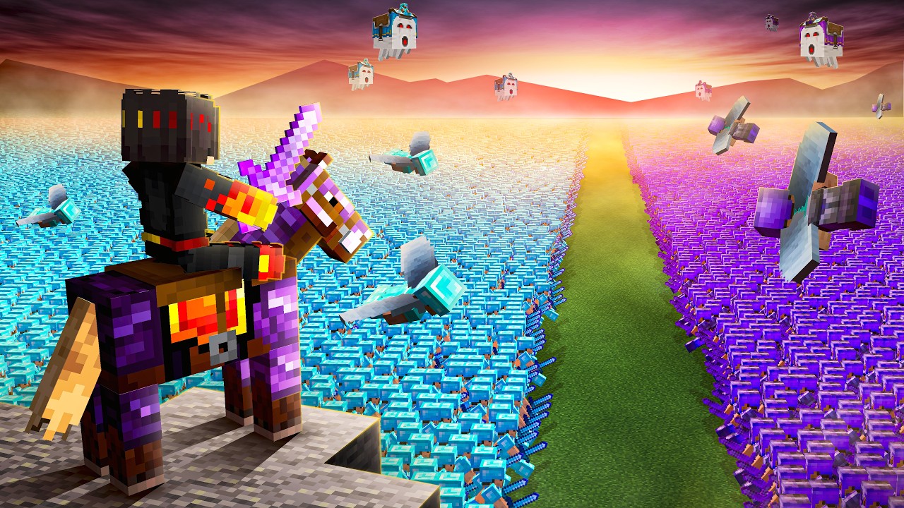 1000 VS 1000 Player Minecraft Civil War thumbnail from YouTube
