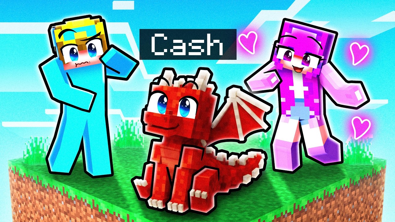 I Pretended to be a BABY DRAGON on ONE CHUNK! thumbnail from YouTube