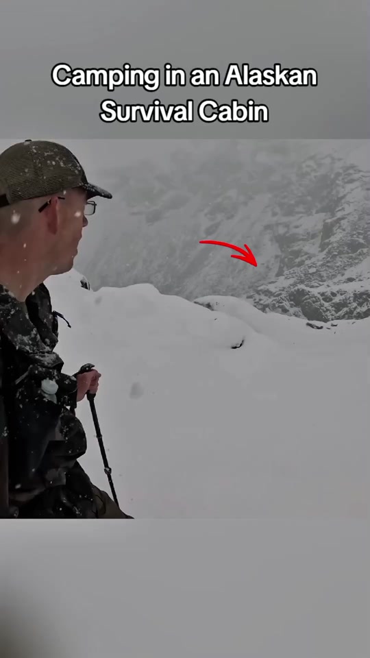 Camping in an Alaskan Survival Cabin❄️🥶🏕️✅ thumbnail from TikTok