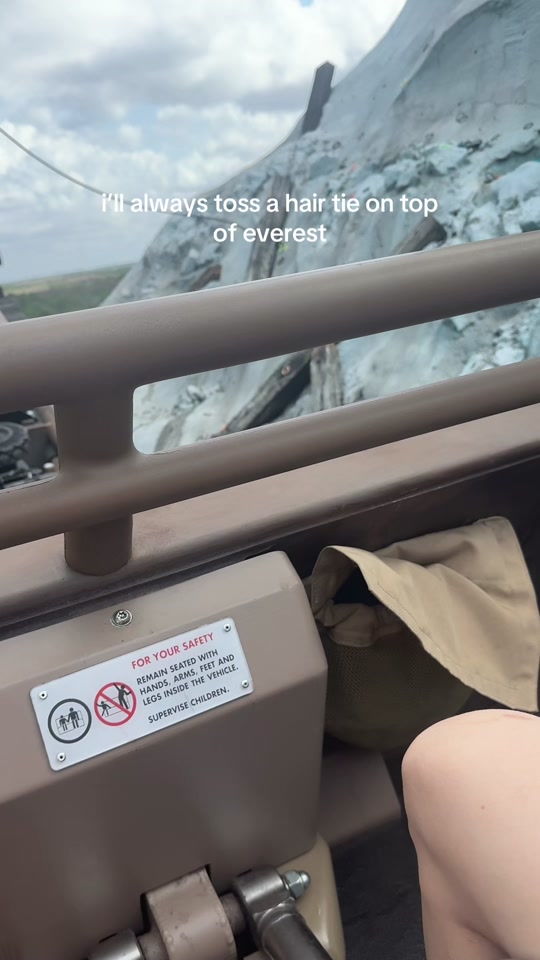 my favorite disney tradition. don’t forget your hair ties when riding everest! 🏔️ thumbnail from TikTok