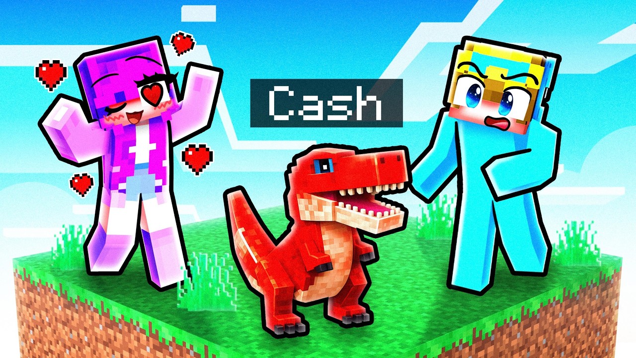I Pretended to Be a BABY T-REX on ONE CHUNK! thumbnail from YouTube