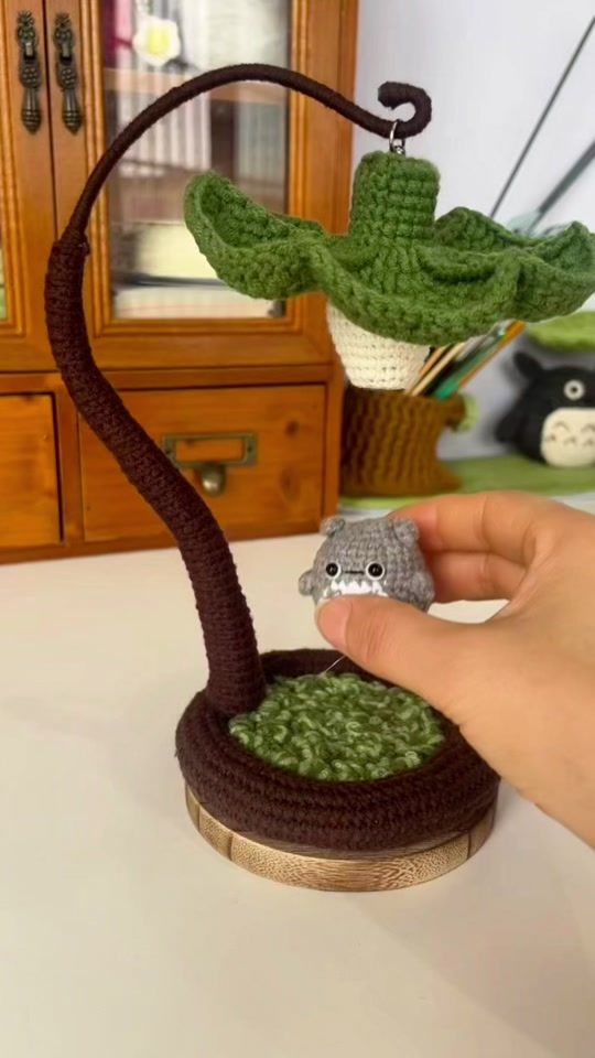 I crocheted the cutest little totoro lamp ever thumbnail from TikTok