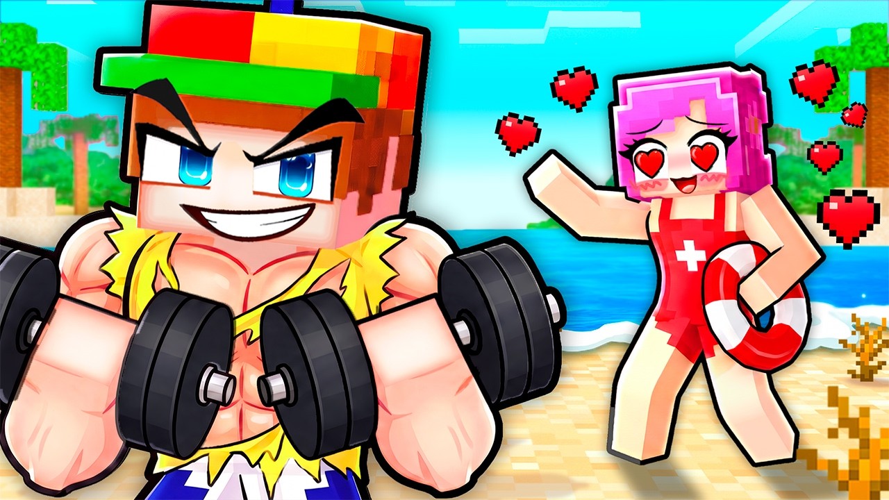 BODYBUILDING to Rizz LIFEGUARD GIRLS in Minecraft... thumbnail from YouTube
