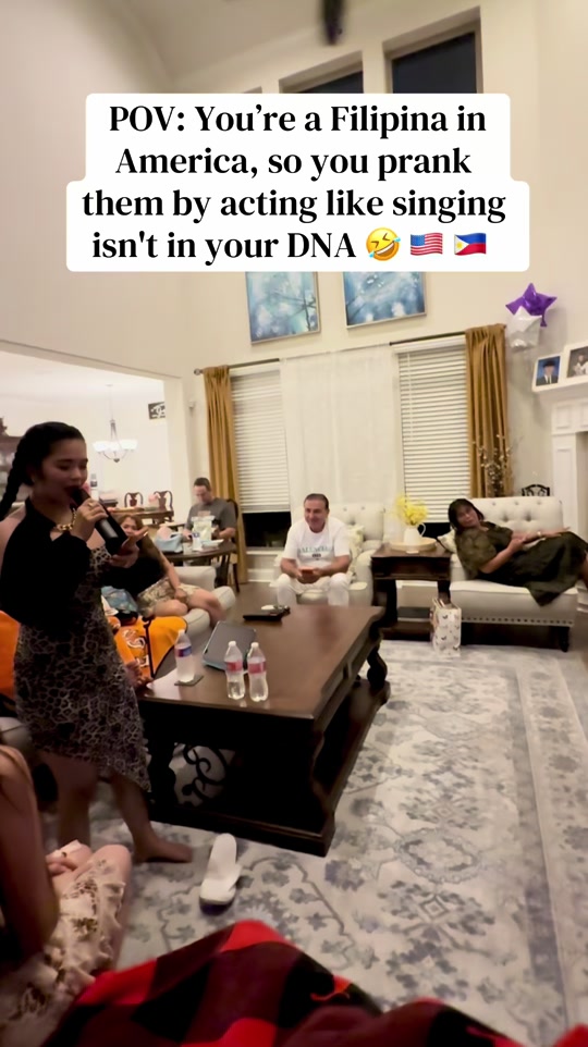 POV: you're a Filipina in America, so you prank them by acting like singing isn't in your DNA 🤣 thumbnail from TikTok