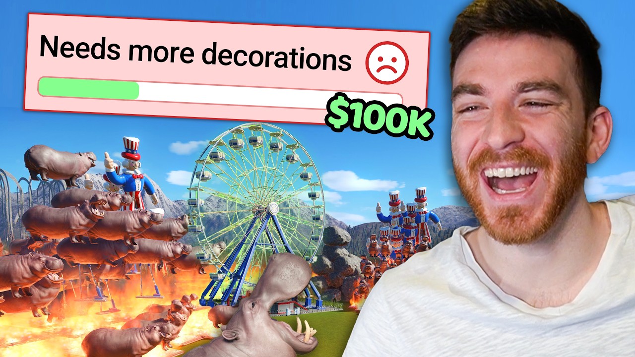 Planet Coaster, but you MUST make $100k thumbnail from YouTube