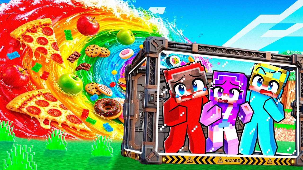 FOOD TSUNAMI vs Doomsday Bunker! thumbnail from YouTube