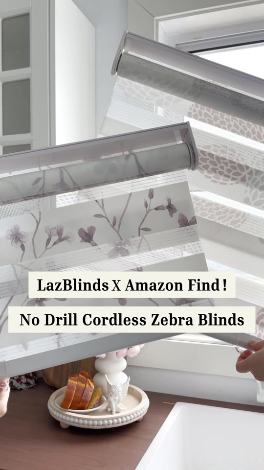 Amazon Find LazBlinds! 🌊 No Drill Zebra Shades. A perfect blend of unique design and no-drill installation! ✨ Specia... thumbnail from TikTok