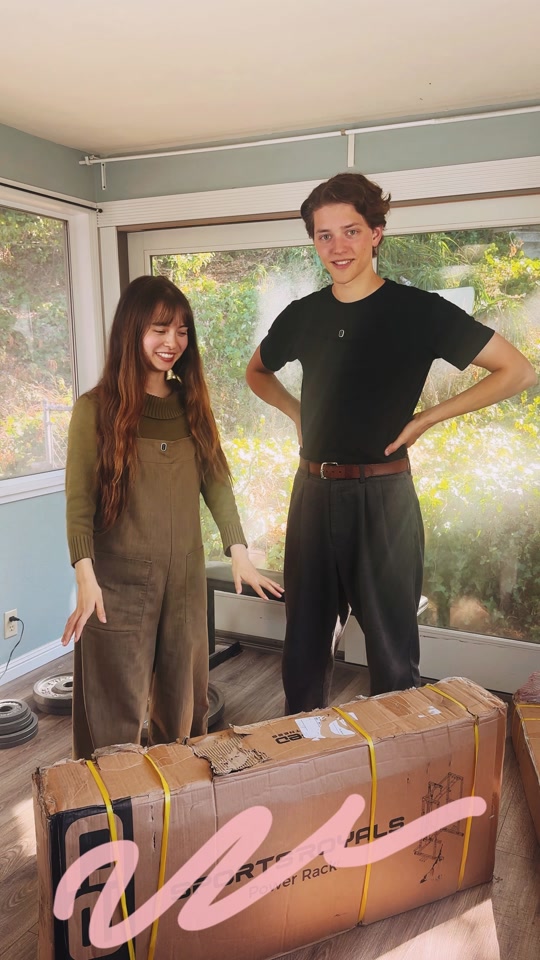 We found some weights in Stas’s parent’s basement so we made our own home gym! 🏋🏻‍♀️ thumbnail from TikTok