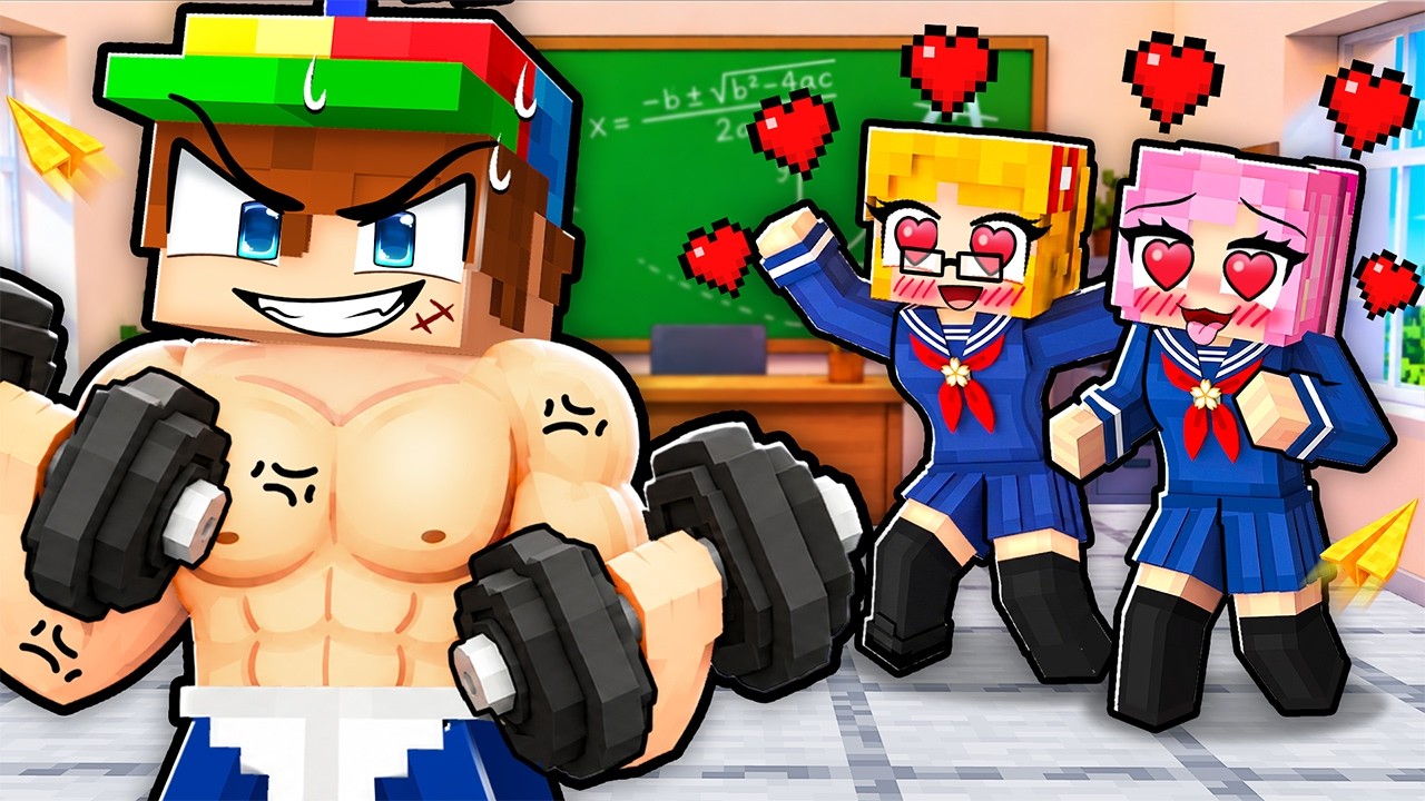 Bodybuilding to Rizz SCHOOL GIRLS in Minecraft! thumbnail from YouTube