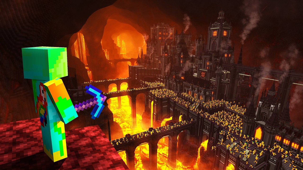 1000 Players Simulate Mining Prison in Minecraft thumbnail from YouTube