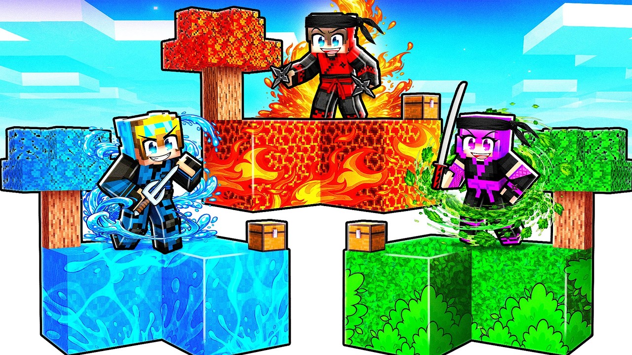 Stranded on ELEMENTAL NINJA Islands! (Minecraft) thumbnail from YouTube