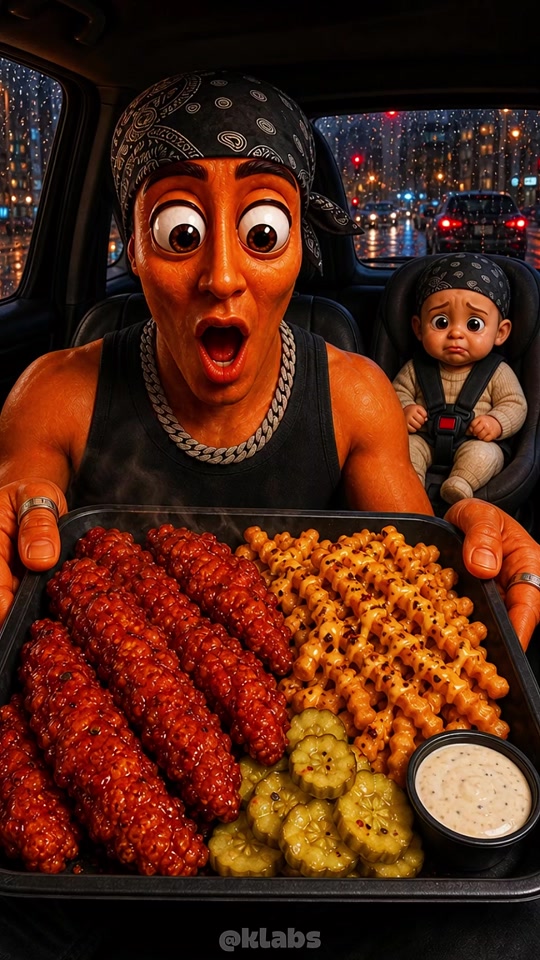 Hot-honey chicken tenders + loaded seasoned fries with tung tung tung sahur!! thumbnail from TikTok