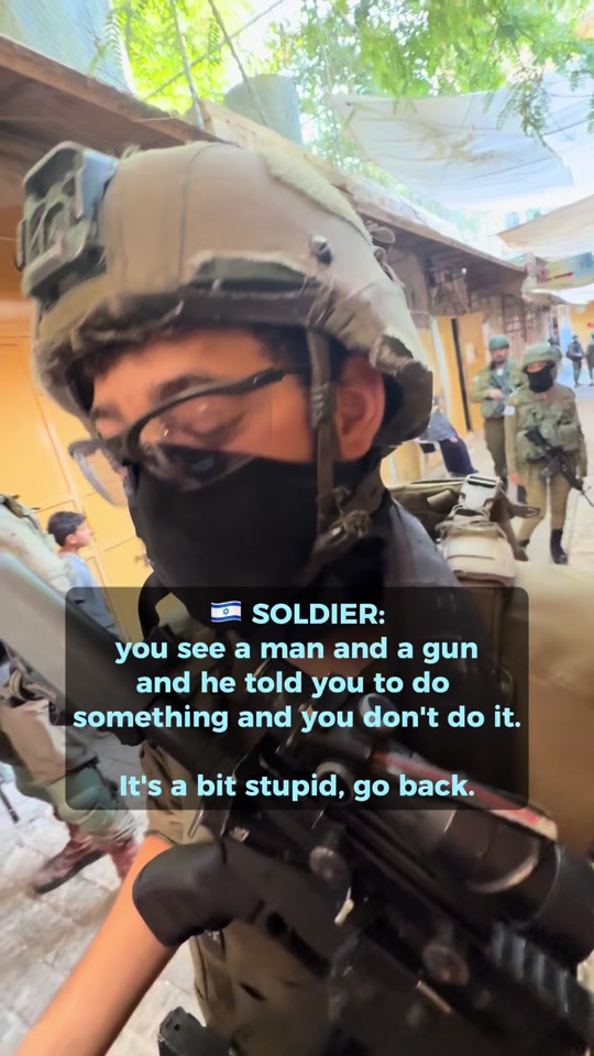 Every week Israeli settlers march through the Old City of Hebron, accompanied by the army, harassing Palestinians on ... thumbnail from TikTok