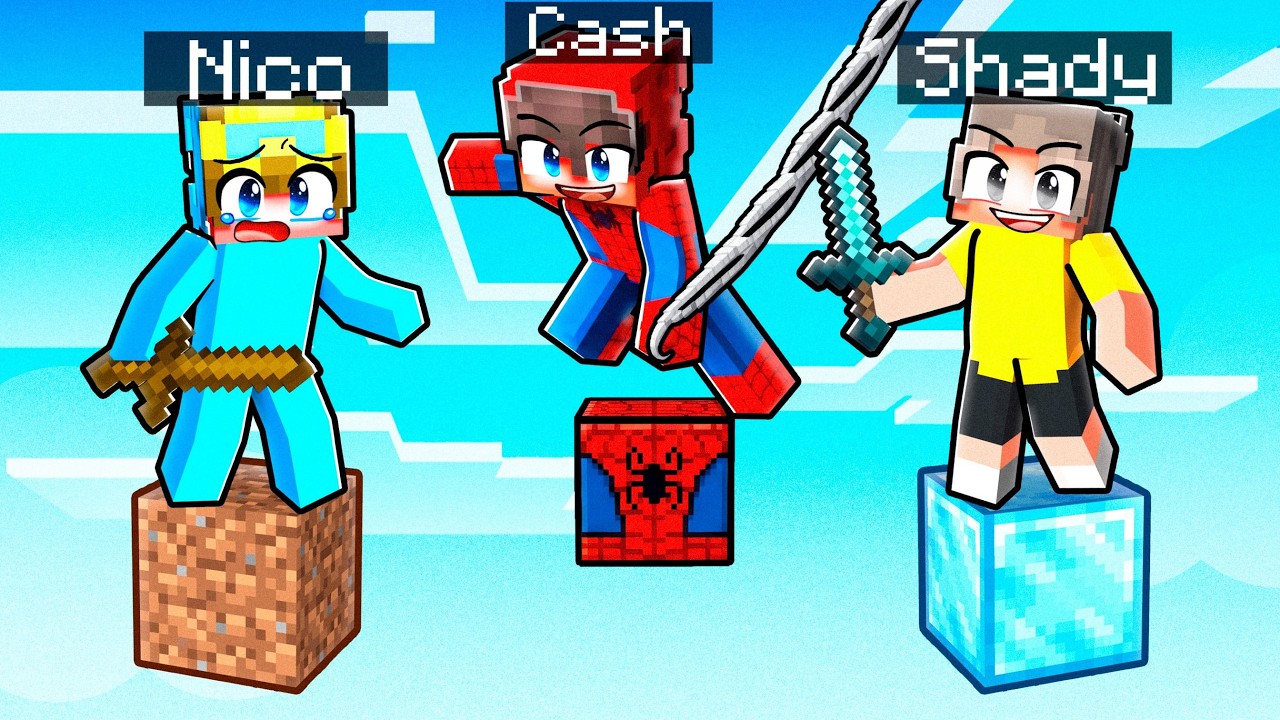 NOOB vs PRO: SUPERHERO One Block Battle! (Minecraft) thumbnail from YouTube