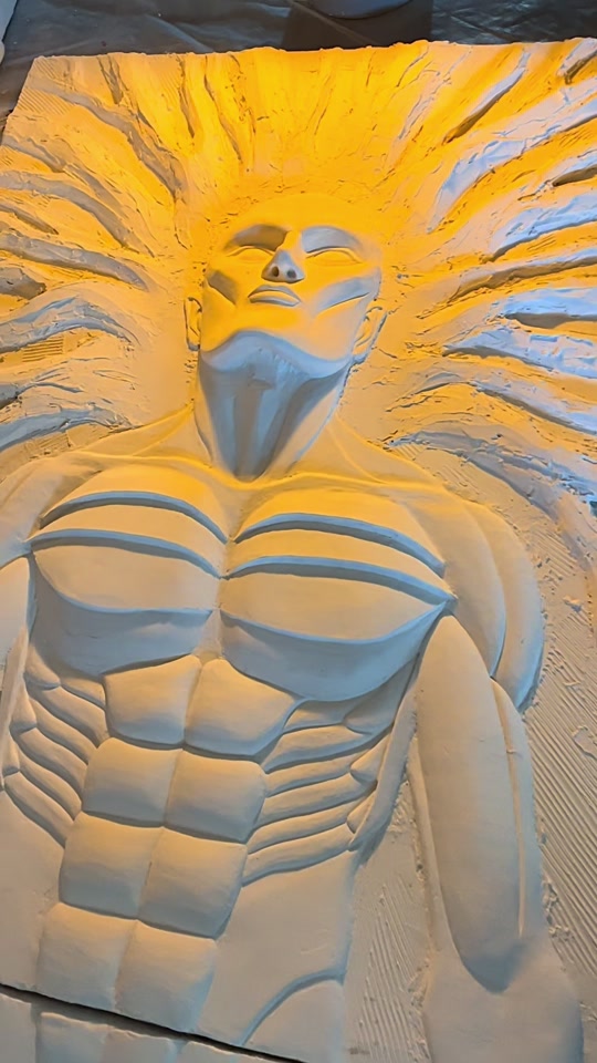 4/4 stages of reanimation (fully formed) 10ftx4ft Drywall sculpture/caving thumbnail from TikTok