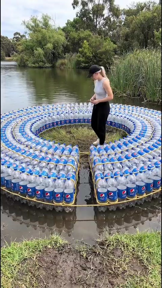 I Built Floating home of plastic bottles thumbnail from TikTok