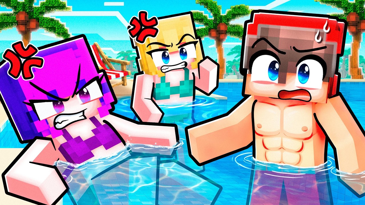 ONE BOY in a GIRLS ONLY Pool Party! (Minecraft) thumbnail from YouTube