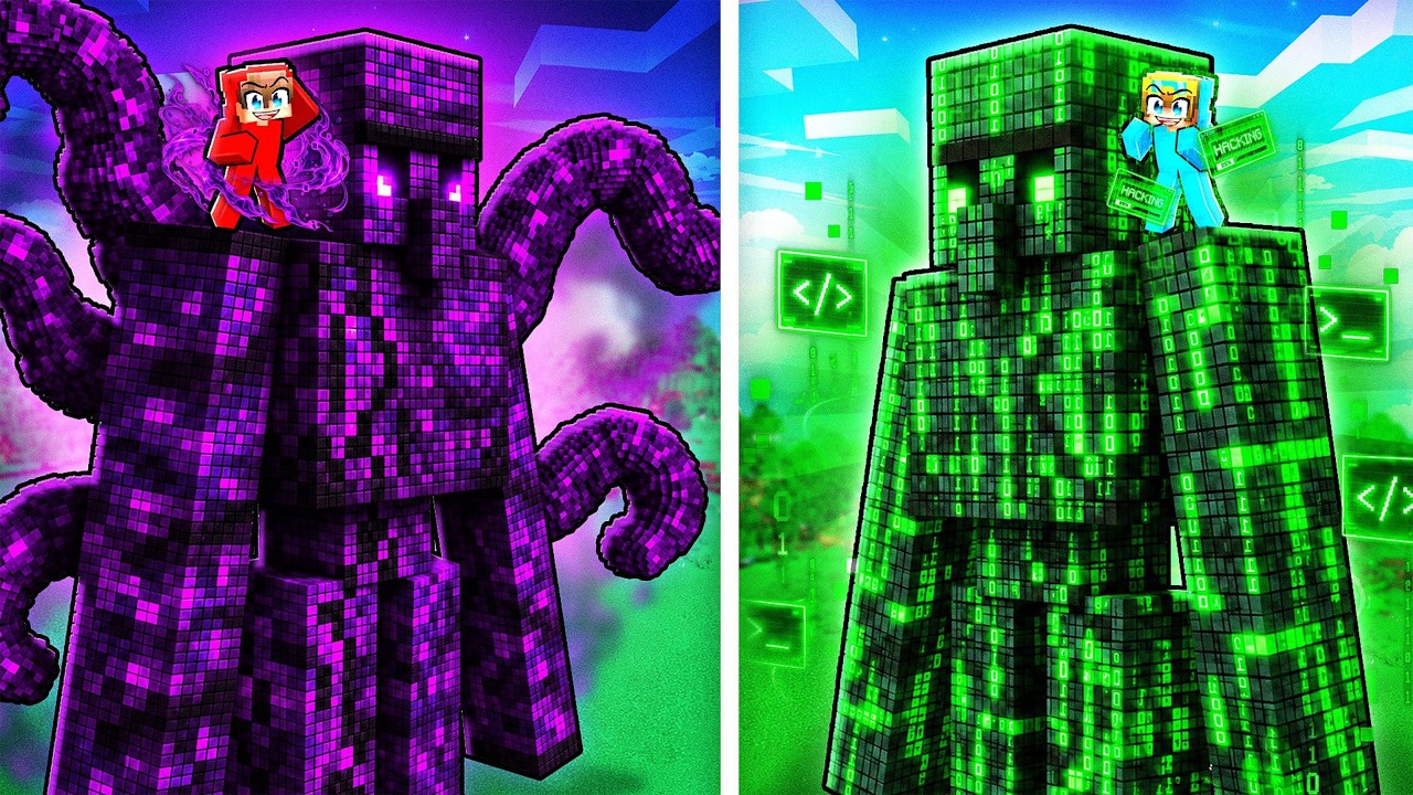 DARK vs HACKER GOLEM in Minecraft.. thumbnail from YouTube