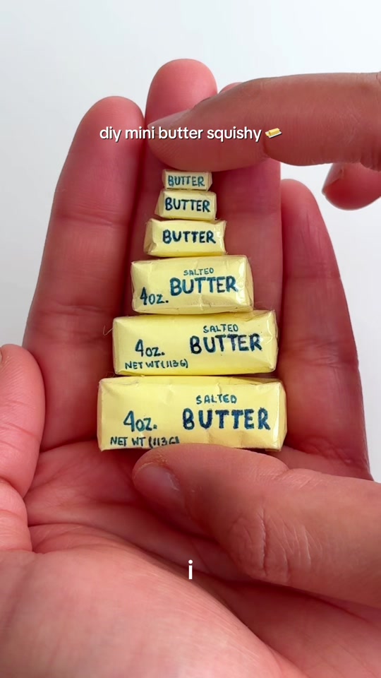 How to make the viral mini butter squishy mini…..even SMALLER 🧈 thumbnail from TikTok