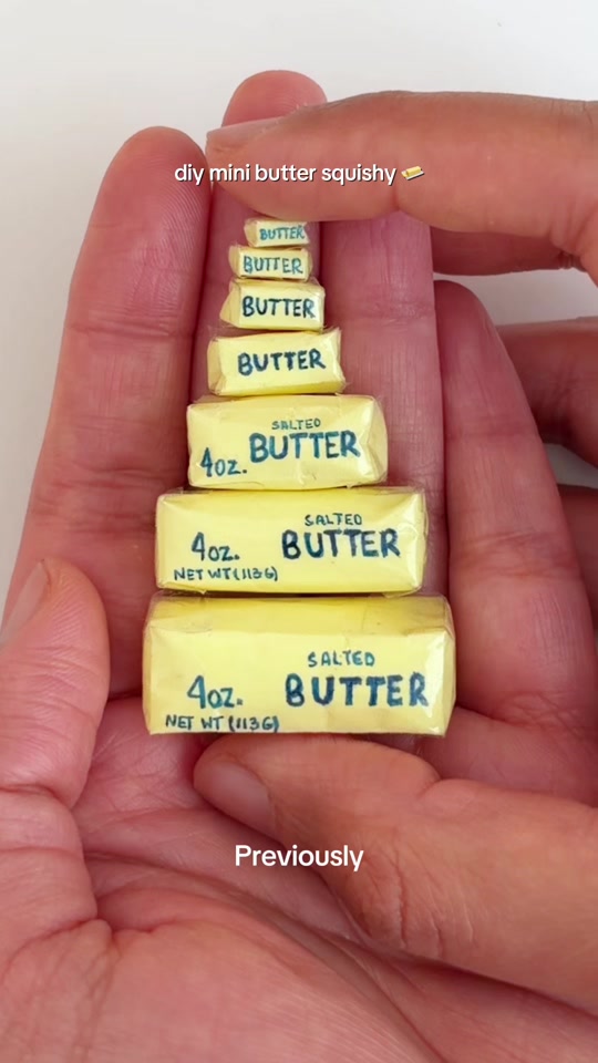 How to make the viral mini butter squishy mini....even SMALLER 🧈 thumbnail from TikTok