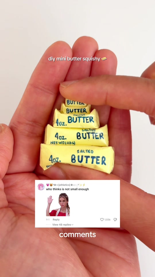 How to make the viral mini butter squishy mini...even SMALLER 🧈 thumbnail from TikTok