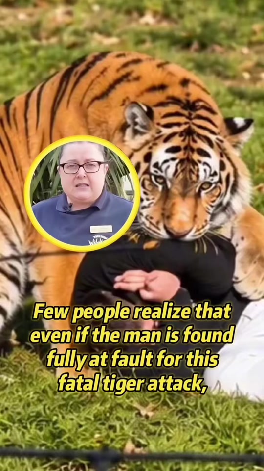 Few people realize that even if the man is found fully at fault for this fatal tiger attack, Yorkshire Wildlife Park ... thumbnail from TikTok