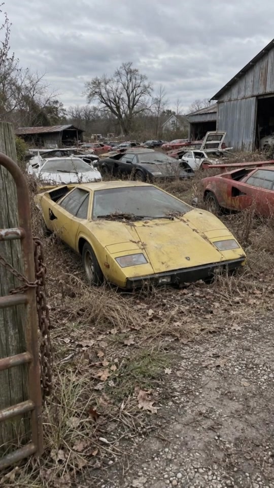 Classic Lamborghini abandoned yard thumbnail from TikTok