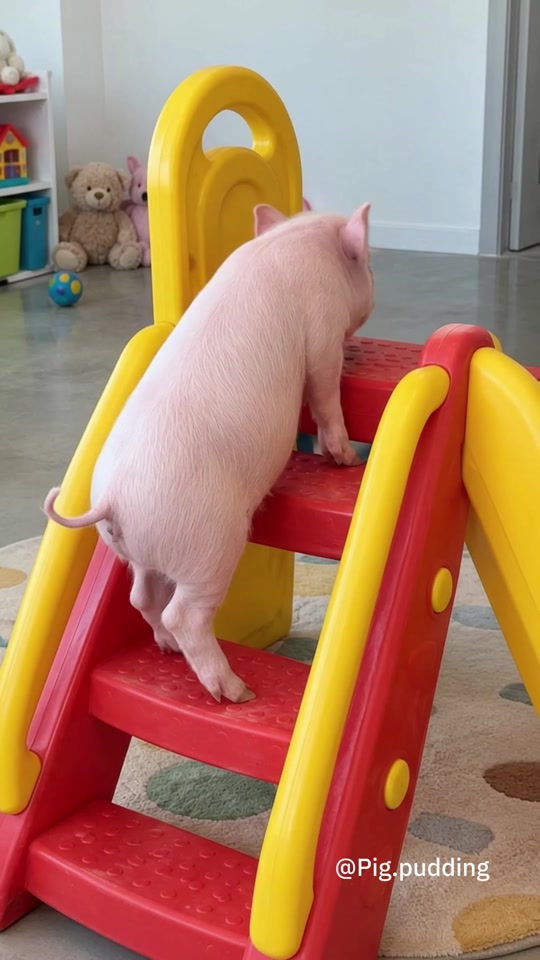 Wheee! 🐷🛝 Just a little piggy having the time of its life 🌸 Stay cute. Stay happy. Keep oinking! 💖 . . . thumbnail from TikTok