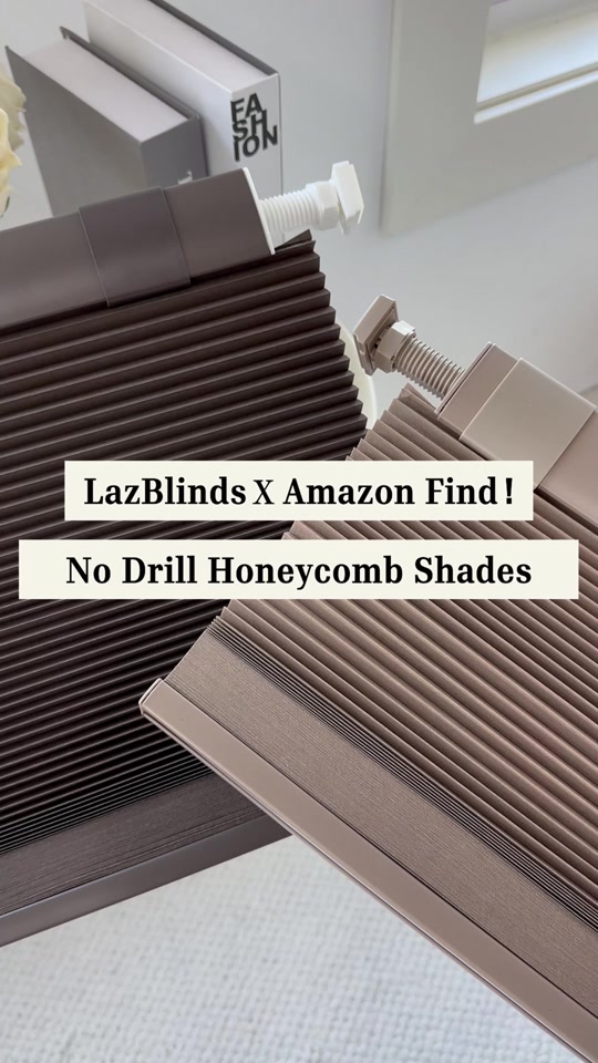 Amazon Find LazBlinds! 🤎No-Drill Cellular Shades. No-drill quick installation makes it perfect and ideal for renters... thumbnail from TikTok
